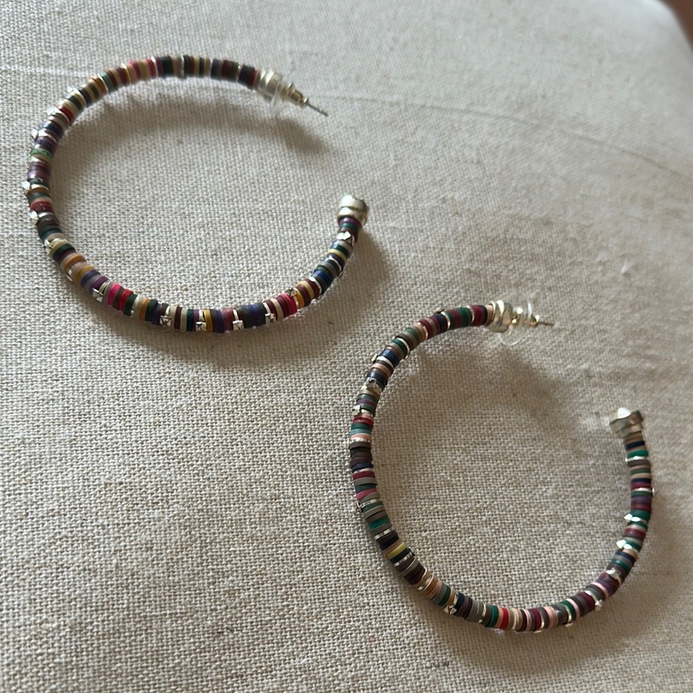 Kendra Scott Multicolor Beaded Hoop Earrings